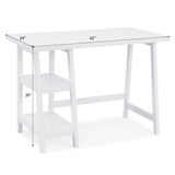 English Elm Redina Contemporary Wood Writing Desk With Storage, White