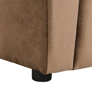 English Elm Kids Velvet Recliner Chair with Dual Cup Holders, Ergonomic Toddler Sofa, Durable 150lb Capacity, Brown W2297P164709