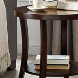 English Elm Perth Contemporary Oval Shelf End Table, Espresso