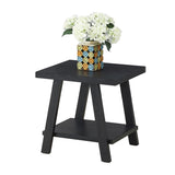 English Elm Athens Contemporary Replicated Wood Shelf End Table In Black Finish