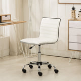 English Elm Fremo Chromel Adjustable Air Lift Office Chair, White