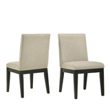 English Elm Roundhill Furniture Rocco Contemporary Solid Wood Dining Chairs, Set Of 2, Beige