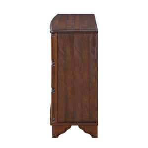 English Elm 40" Retro Console Table with Dual Cabinet Storage Pine Frame Entryway Foyer Light Espresso W1202P146346