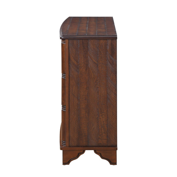 English Elm 40" Retro Console Table with Dual Cabinet Storage Pine Frame Entryway Foyer Light Espresso W1202P146346
