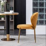 English Elm Amoa Contemporary Velvet Upholstery Dining Chair, Yellow