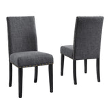 English Elm Biony Fabric Dining Chairs With Nailhead Trim, Set Of 2, Gray