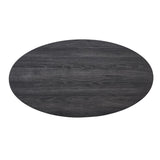 English Elm Anze Contemporary Oval Wood Shelf Coffee Table In Charcoal Finish