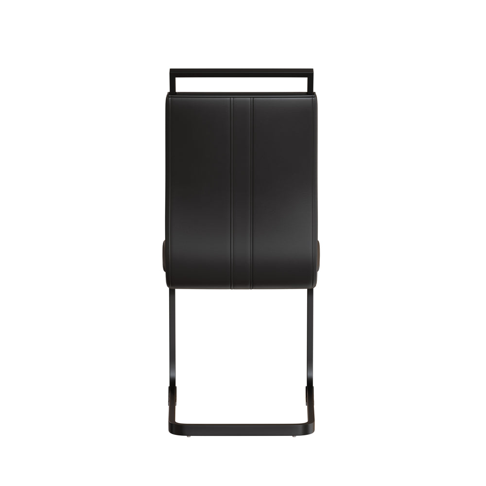 English Elm Modern Dining Chairs - Stylish Pu Faux Leather With C-Shaped Metal Base, Set Of 2 For Any Space W2189138538