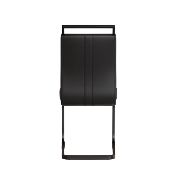 English Elm Modern Dining Chairs - Stylish Pu Faux Leather With C-Shaped Metal Base, Set Of 2 For Any Space W2189138538