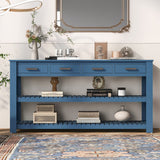 Hearth and Haven U_Style Stylish Entryway Console Table with 4 Drawers and 2 Shelves, Suitable For Entryways, Living Rooms. WF319384AAV
