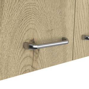 English Elm Wall Cabinet - Space-Saving Two-Door Design With Adjustable Shelves In White And Light Oak Finish B097133159-GIGA