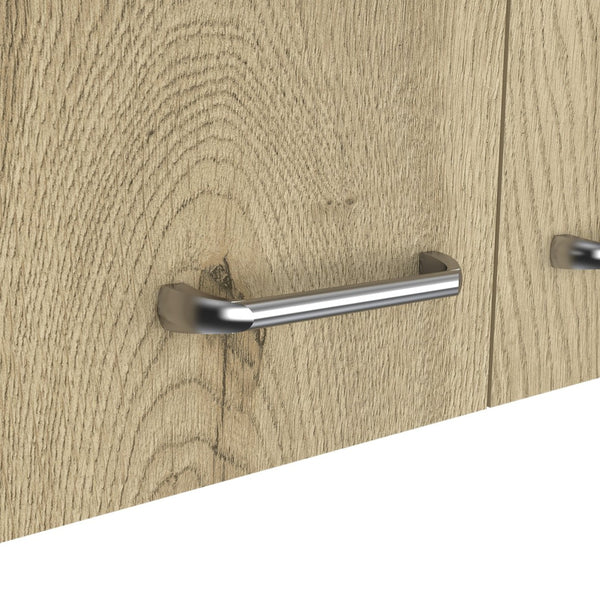 English Elm Wall Cabinet - Space-Saving Two-Door Design With Adjustable Shelves In White And Light Oak Finish B097133159-GIGA