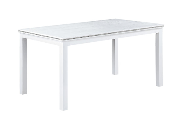 English Elm 6 Piece Wooden Dining Table Set - Elegant Rectangular Table With Upholstered Chairs & Bench For 6 W1998S00046