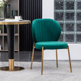 English Elm Amoa Contemporary Velvet Upholstery Dining Chair, Green