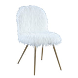 English Elm Ravni Faux Fur Accent Chair With Gold Legs