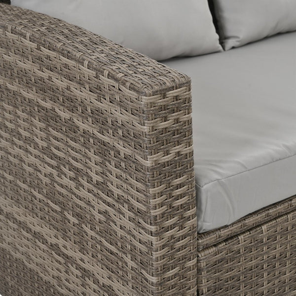 English Elm Patio 6-Piece Pe Wicker Furniture Set With Glass Coffee Table - Stylish Outdoor Seating For Any Space W1703S00020-GIGA