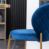 English Elm Amoa Contemporary Velvet Upholstery Dining Chair, Blue