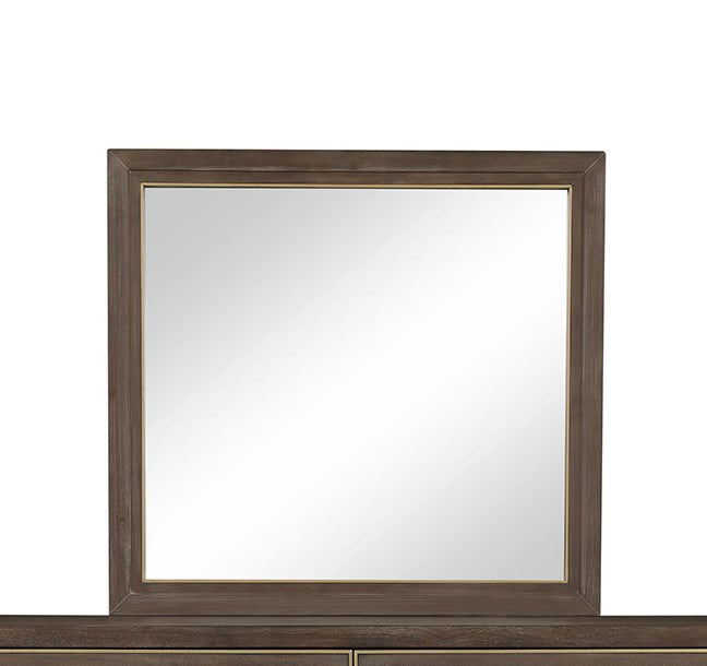 English Elm Mirror, Sandblasted Walnut 29" - Fully Assembled Mitered Frame, Walnut Solids & Veneers for Entryway Elegance B108P163875