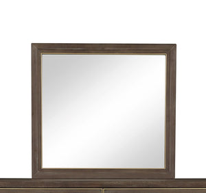 English Elm Mirror, Sandblasted Walnut 29" - Fully Assembled Mitered Frame, Walnut Solids & Veneers for Entryway Elegance B108P163875