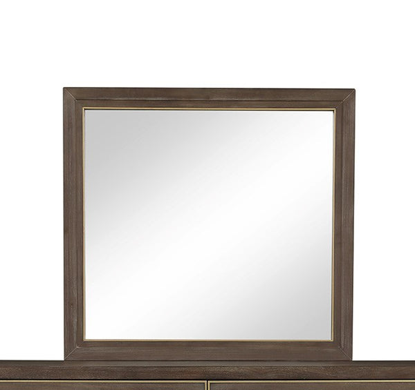 English Elm Mirror, Sandblasted Walnut 29" - Fully Assembled Mitered Frame, Walnut Solids & Veneers for Entryway Elegance B108P163875