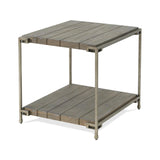 Corbeta Metal Frame Wood End Table in Aged Graphite - Durable & Stylish Living Room Accent