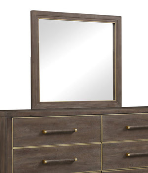 English Elm Mirror, Sandblasted Walnut 29" - Fully Assembled Mitered Frame, Walnut Solids & Veneers for Entryway Elegance B108P163875