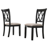 English Elm Windvale Fabric Upholstered Dining Chair In Black, Set Of 2