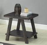 English Elm Athens Contemporary Replicated Wood Shelf End Table In Charcoal Finish