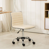 English Elm Fremo Chromel Adjustable Air Lift Office Chair, Beige