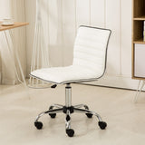 English Elm Fremo Chromel Adjustable Air Lift Office Chair, White