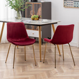 English Elm Aufurr Modern Velvet Dining Chair, Set Of 2, Red