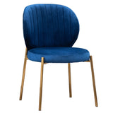 English Elm Amoa Contemporary Velvet Upholstery Dining Chair, Blue