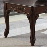 Cherry Wood Coffee Table with Ornate Detailing - Traditional Style, 48