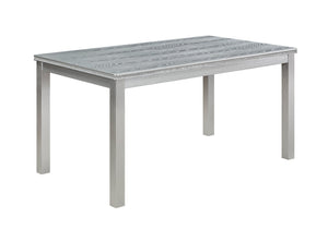 English Elm 6 Piece Wooden Dining Set For 6 - Elegant Silver Grey Table With 4 Cushioned Chairs & Bench W1998S00045