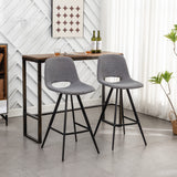 Set of 2 Porth Fabric Kitchen Counter Stools, Gray - Cozy & Stylish Seating