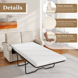 English Elm 57.4" Pull Out Sofa Bed,Sleeper Sofa Bed With Premium Twin Size Mattress Pad,2-In-1 Pull Out Couch Bed With Two Usb Ports For Living Room,Small Apartment, Beige(Old Sku:Wf296899)