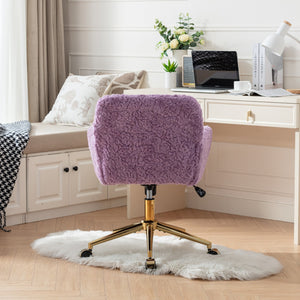 English Elm A&A Plush Alpaca Wool Office Chair with Adjustable 40° Recline, Wide Deep Seat and Sturdy 320mm Base Violet W1143P154102