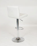 English Elm Swivel Faux Leather Adjustable Hydraulic Bar Stool, Set Of 2, White