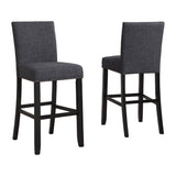 English Elm Biony Fabric Bar Stools With Nailhead Trim, Set Of 2, Grey