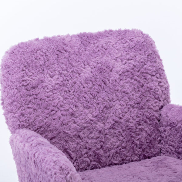 English Elm A&A Plush Office Chair with Alpaca Faux Wool, Wide Deep Seat, 40° Recline & Stable 320mm Base Violet W1143P154102