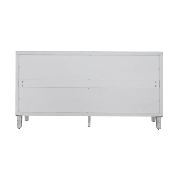 English Elm Accent Farmhouse Sideboard with Fluted Doors Natural Wood Wash Finish Dining Storage W1435P153086