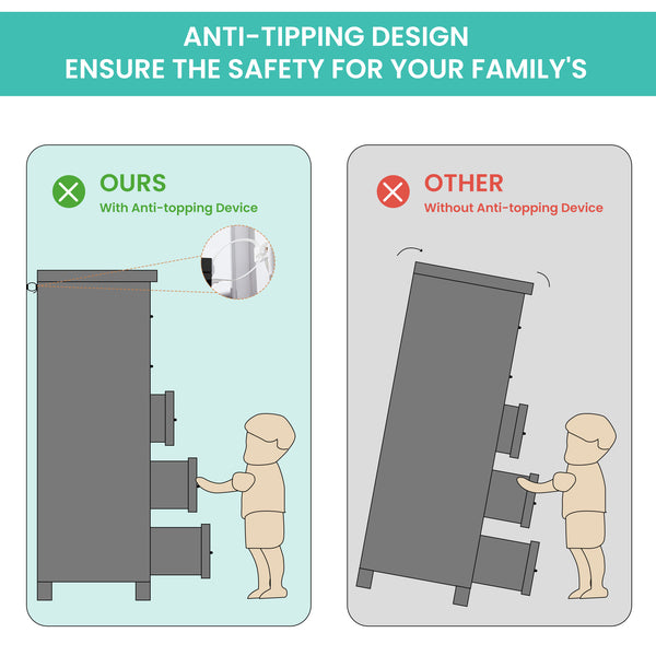 English Elm Modern Elegant Chest of Drawers with Antique Gold Knobs, 8-Drawer Durable Clothes Organizer, Waterproof Finish Black W1668P182256