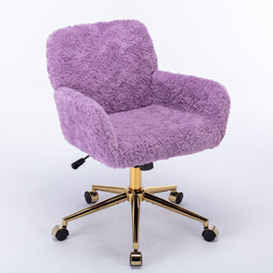 English Elm A&A Plush Office Chair with Alpaca Faux Wool, Wide Deep Seat, 40° Recline & Stable 320mm Base Violet W1143P154102