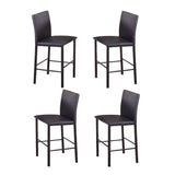 English Elm Citico Metal Counter Height Dining Chairs With Black Metal Frame, Set Of 4