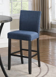 Nailhead Trim Fabric Bar Stools, Set of 2, Blue - Sturdy Hardwood Frame