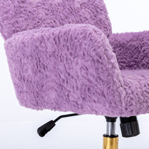 English Elm A&A Plush Alpaca Wool Office Chair with Adjustable 40° Recline, Wide Deep Seat and Sturdy 320mm Base Violet W1143P154102