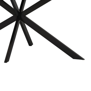 English Elm Retro Extendable Dining Set with Metal Frame and 4 Steel Chairs, Space-Saving Modern Farmhouse Elegance Grey W757S00035