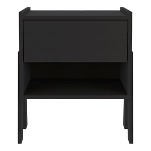 English Elm DEPOT Caladium Nightstand Black - Elegant Particle Board Bedside Table with Drawer & Open Shelf, FSC Certified B097132934