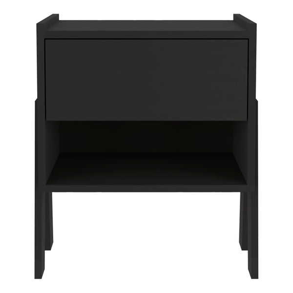 English Elm DEPOT Caladium Nightstand Black - Elegant Particle Board Bedside Table with Drawer & Open Shelf, FSC Certified B097132934