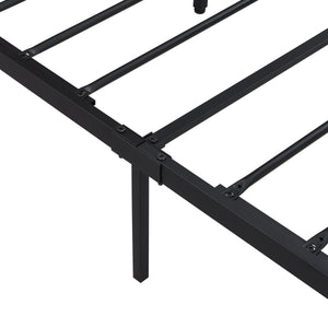 English Elm Full Size Metal Platform Bed Frame with Wooden Headboard Footboard USB Ports, 10" Storage, 600LB Capacity W2297P164911